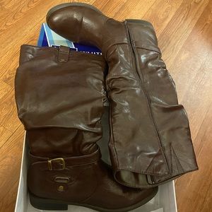 Latigo Brown/Smooth Tall Scrunch Boot-Medium